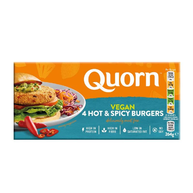 Quorn Vegan Hot & Spicy Burgers 264g