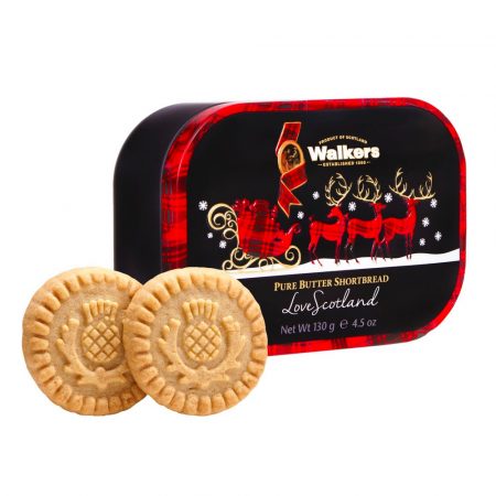 Walkers Shortbread Rounds Santa and Sleigh Tin